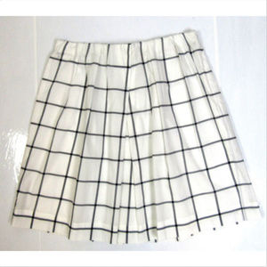 Brooks Brothers 8 White Black Plaid Skirt C518